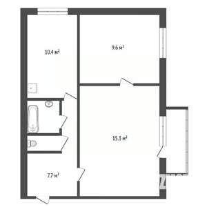 2-к квартира, вторичка, 47м2, 5/9 этаж