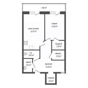 2-к квартира, вторичка, 51м2, 9/10 этаж