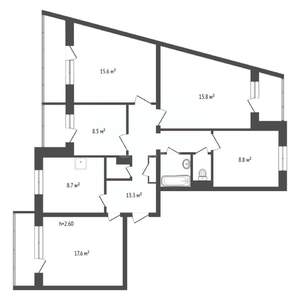 4-к квартира, вторичка, 94м2, 9/9 этаж