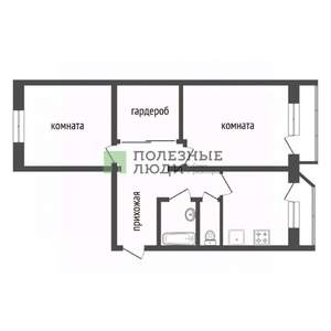 2-к квартира, вторичка, 55м2, 9/10 этаж