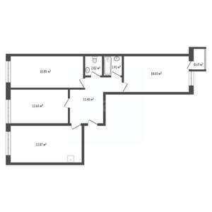 3-к квартира, вторичка, 75м2, 18/25 этаж