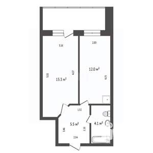 1-к квартира, вторичка, 37м2, 1/16 этаж