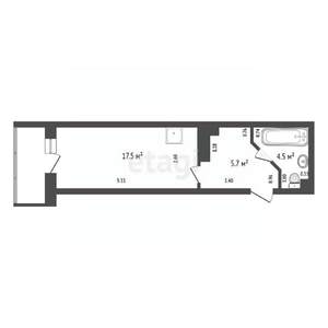 1-к квартира, вторичка, 28м2, 18/25 этаж