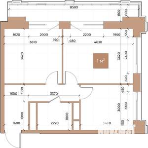 2-к квартира, вторичка, 55м2, 7/24 этаж
