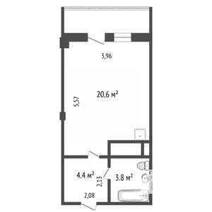 Студия квартира, вторичка, 29м2, 12/25 этаж