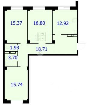 3-к квартира, строящийся дом, 85м2, 1/9 этаж