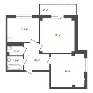 2-к квартира, вторичка, 68м2, 11/23 этаж