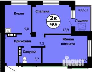 2-к квартира, вторичка, 51м2, 18/24 этаж