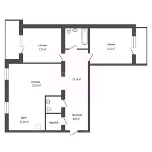 3-к квартира, вторичка, 100м2, 4/8 этаж