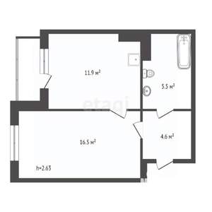 1-к квартира, вторичка, 39м2, 5/18 этаж