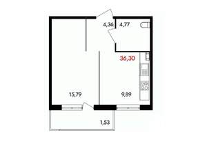 1-к квартира, вторичка, 36м2, 17/18 этаж
