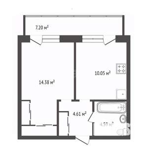 1-к квартира, вторичка, 36м2, 15/15 этаж