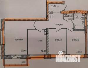 3-к квартира, вторичка, 84м2, 5/5 этаж