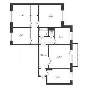 5-к квартира, вторичка, 104м2, 8/10 этаж