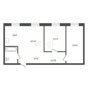 3-к квартира, вторичка, 64м2, 1/9 этаж