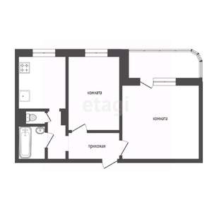 2-к квартира, вторичка, 53м2, 7/9 этаж