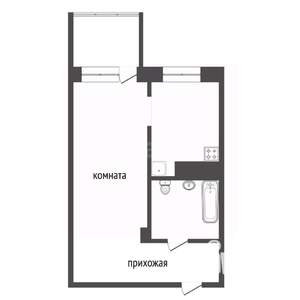 1-к квартира, вторичка, 26м2, 4/19 этаж