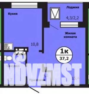 1-к квартира, вторичка, 37м2, 18/19 этаж