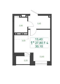Студия квартира, вторичка, 31м2, 2/17 этаж