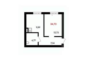 1-к квартира, вторичка, 35м2, 2/18 этаж