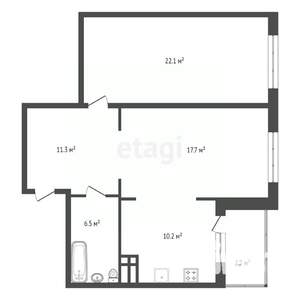 2-к квартира, вторичка, 67м2, 4/25 этаж