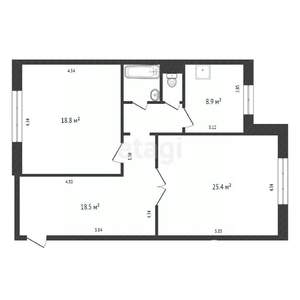 2-к квартира, вторичка, 79м2, 2/10 этаж