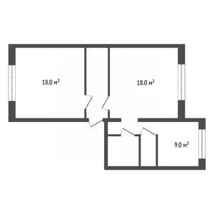 2-к квартира, вторичка, 59м2, 1/10 этаж