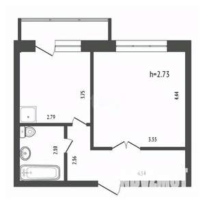 1-к квартира, вторичка, 37м2, 4/9 этаж