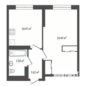 1-к квартира, вторичка, 37м2, 14/20 этаж