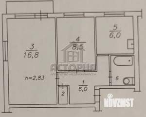 2-к квартира, вторичка, 42м2, 5/5 этаж
