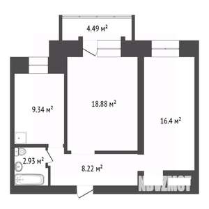 2-к квартира, вторичка, 55м2, 11/13 этаж