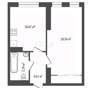 1-к квартира, вторичка, 36м2, 17/20 этаж