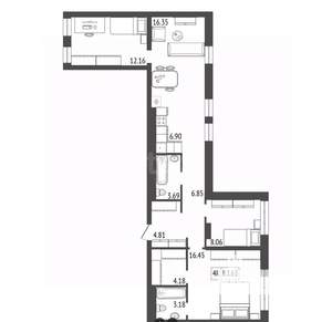4-к квартира, вторичка, 83м2, 13/17 этаж