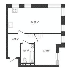 2-к квартира, вторичка, 44м2, 12/20 этаж