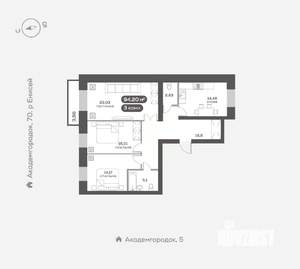 3-к квартира, вторичка, 94м2, 7/15 этаж