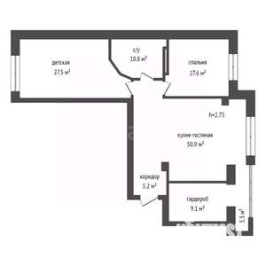 3-к квартира, вторичка, 126м2, 6/10 этаж