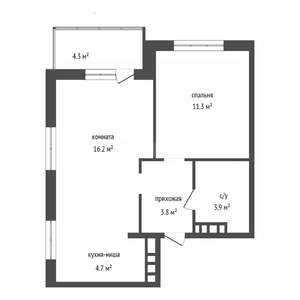 1-к квартира, вторичка, 40м2, 23/23 этаж