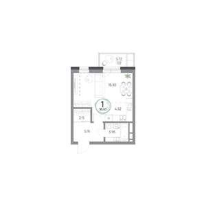 1-к квартира, вторичка, 36м2, 4/9 этаж