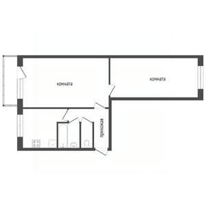 2-к квартира, вторичка, 45м2, 5/5 этаж