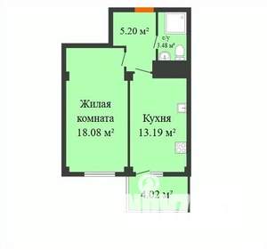 1-к квартира, строящийся дом, 40м2, 2/17 этаж