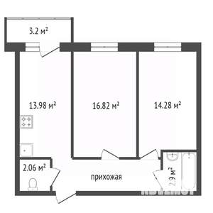 2-к квартира, вторичка, 60м2, 10/13 этаж