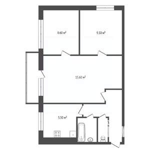 3-к квартира, вторичка, 48м2, 4/5 этаж