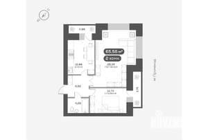 2-к квартира, вторичка, 66м2, 6/16 этаж