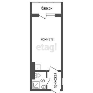 Студия квартира, вторичка, 22м2, 1/16 этаж