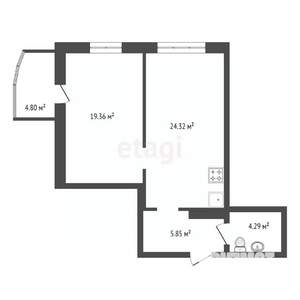 2-к квартира, вторичка, 54м2, 14/16 этаж