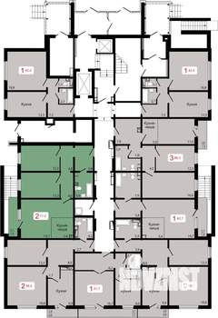 2-к квартира, вторичка, 71м2, 1/17 этаж