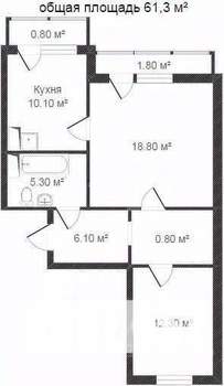 2-к квартира, вторичка, 61м2, 2/17 этаж