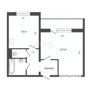 1-к квартира, вторичка, 36м2, 10/10 этаж