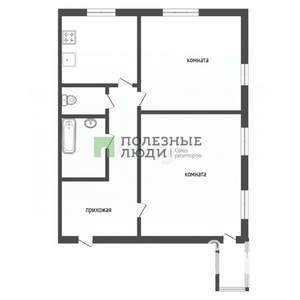 2-к квартира, вторичка, 60м2, -2/3 этаж