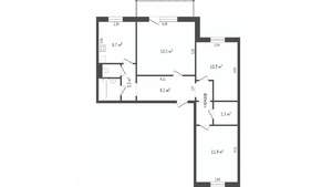 3-к квартира, вторичка, 69м2, 2/10 этаж